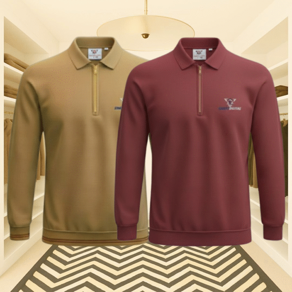 Premium Zipper Polo Shirt 2 Pics Combo