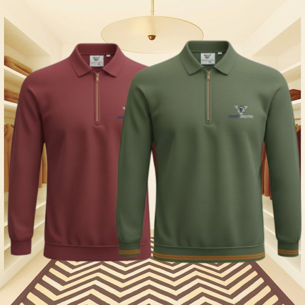 Premium Zipper Polo Shirt 2 Pics Combo